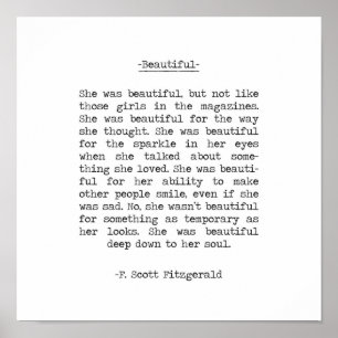 Schönes Zitat F Scott Fitzgerald Poster