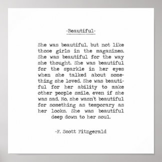 Schönes Zitat F Scott Fitzgerald Poster