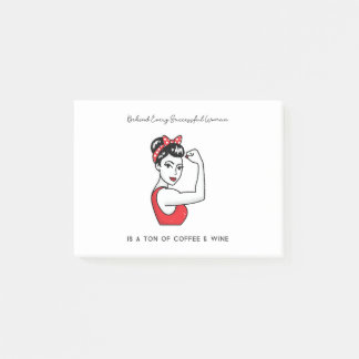 Schönes Zitat hinter jeder erfolgreichen Frau ist  Post-it Klebezettel