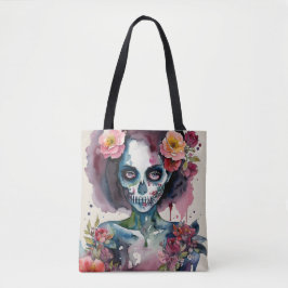 Schönes Zombie Floral Wasserfarbenes Portrait Tasche