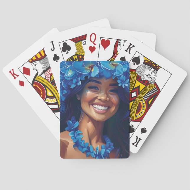 Schönheit auf Blue Playing Cards Spielkarten (Rückseite)