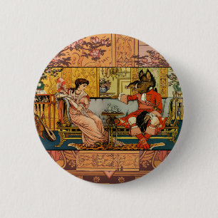 Schönheit Biest Klassische Märchenfiguren Button