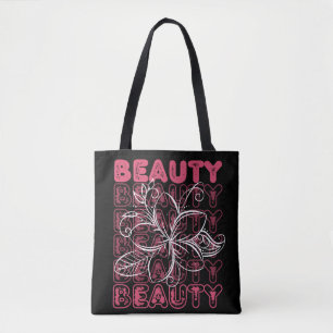 Schönheit Blumen Linien Kunst Typografie Tasche