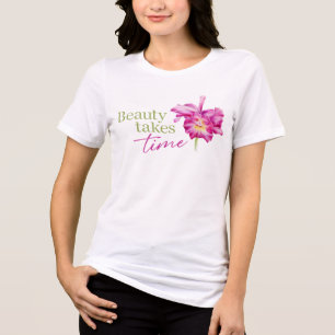 Schönheit braucht Zeit Orchidee Wasserfarbe Floral Tri-Blend Shirt