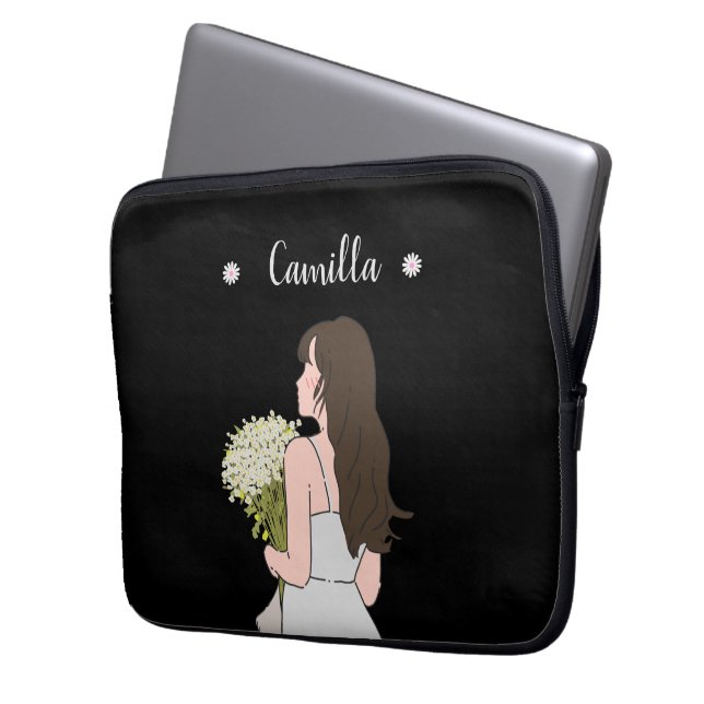 Schönheit & Bytes Blumenzauber Laptopschutzhülle (Vorderseite Links)