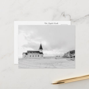 Schönheit der Kirche von Vík i Myrdal Postkarte