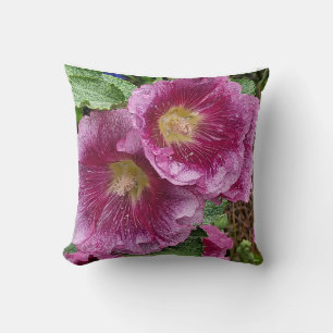 Schönheit der rosa Hollyhock Kissen