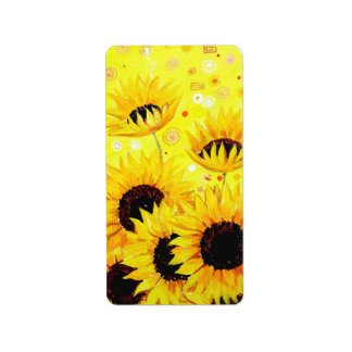 Schönheit der Sonnenblumen, Acryl auf Leinwand Gem Adressaufkleber
