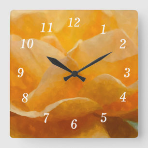 Schönheit einer farbenfrohen Rose Quadratische Wanduhr