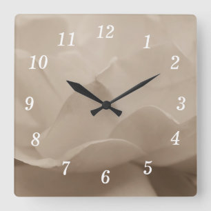 Schönheit einer Sepia-Wall-Uhr der Rose Quadratische Wanduhr