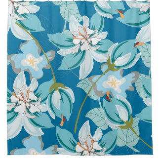 Schönheit eines Retro-Blumenmotivs in schöner Deko Duschvorhang