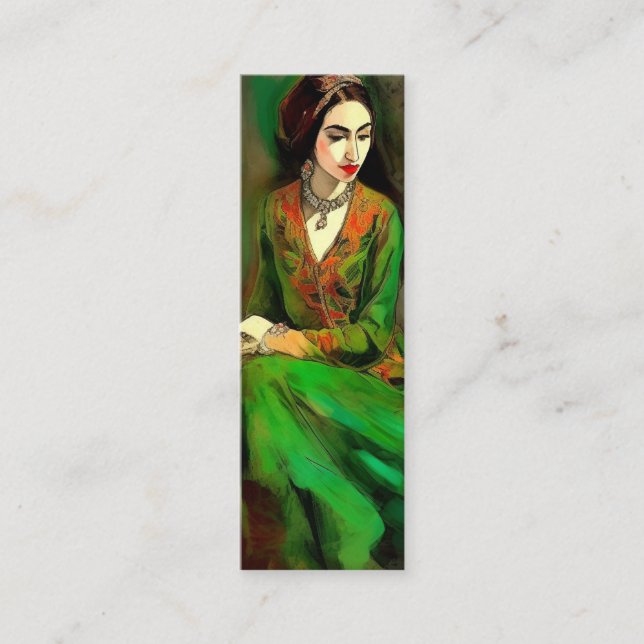 Schönheit im grünen Lesezeichen Mini Visitenkarte (Vorderseite)