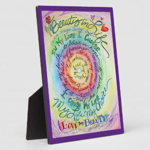 Schönheit im Leben Krebs Gedicht Rainbow Geschenk Fotoplatte