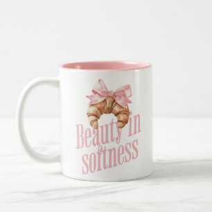 Schönheit im weichen Croissant-Schleifchen Zweifarbige Tasse