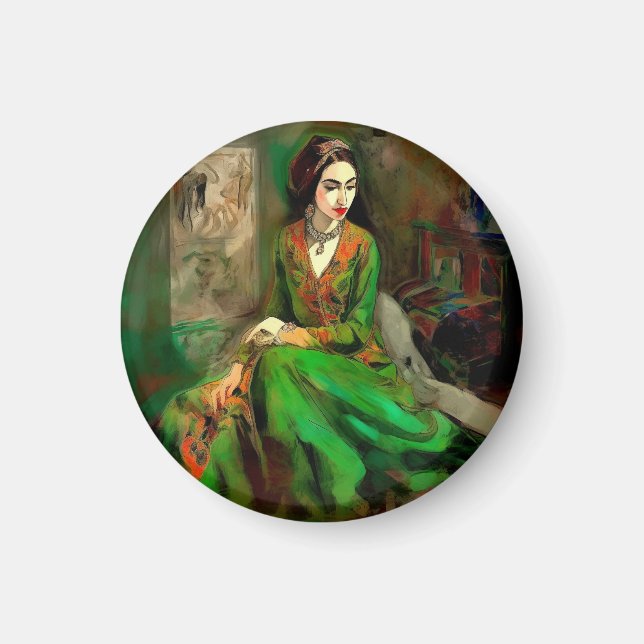 Schönheit in Grün Magnet (Vorne)