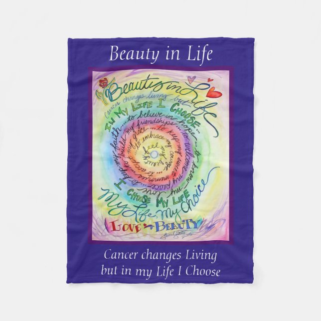 Schönheit in Life Cancer Gedicht weiche Fleece-Dec Fleecedecke (Vorderseite)