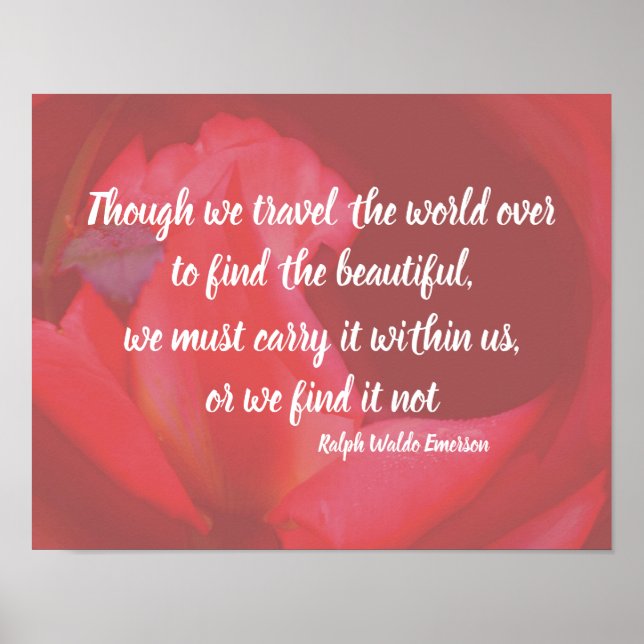 Schönheit in rosa Rose Inspiration Zitat Poster (Vorne)
