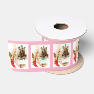 Schönheit in Rosa und Bestie Satinband