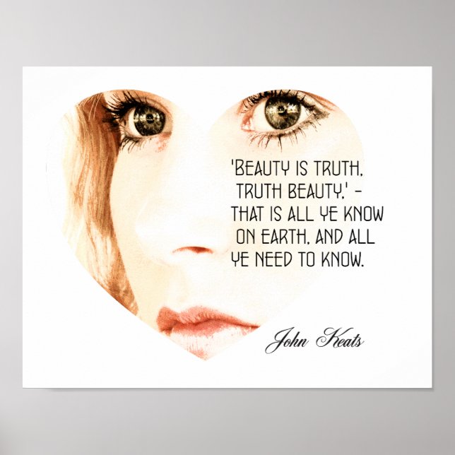 Schönheit ist Wahrheit - John Keats - Art Print Poster (Vorne)