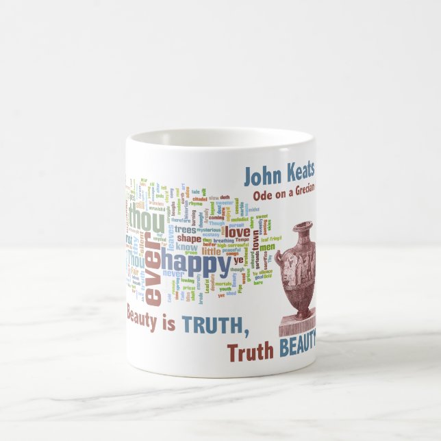 Schönheit ist Wahrheits-John Keats-Ode auf einer Kaffeetasse (Mittel)