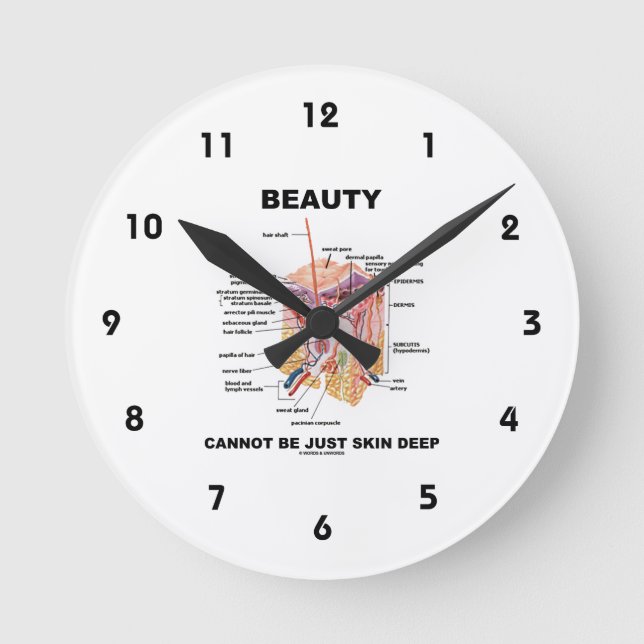 Schönheit kann nicht gerade Haut tief sein Runde Wanduhr (Vorderseite)