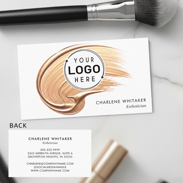 Schönheit Makeup Salon Ihr Logo flüssiger Makeup Visitenkarte (Von Creator hochgeladen)