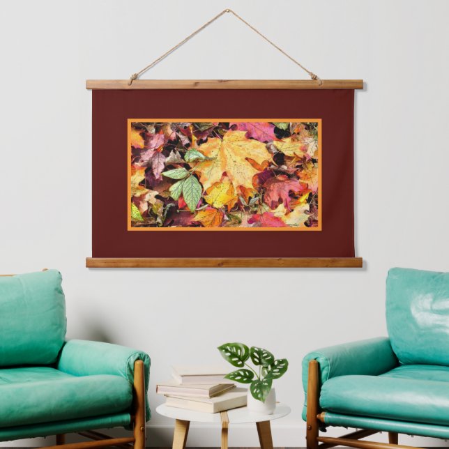 SCHÖNHEIT NUTZT UNSERE FEET/HERBSTLAUBE WANDTEPPICH MIT HOLZRAHMEN (Wohnzimmer)