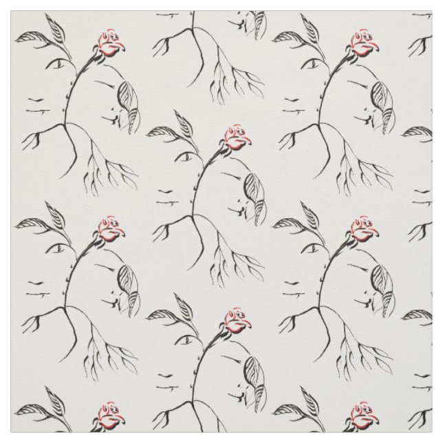 Schönheit u. Tier-Rosen-Gewebe Stoff (Muster)