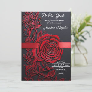 Schönheit und das Biest süß 16 Rote Rosen Einladung