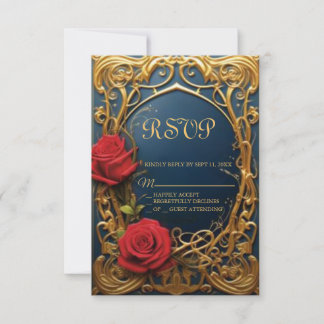 Schönheit und die Beast Sweet 16 RSVP-Karte RSVP Karte