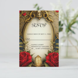 Schönheit und die Beast Sweet 16 RSVP-Karte RSVP Karte