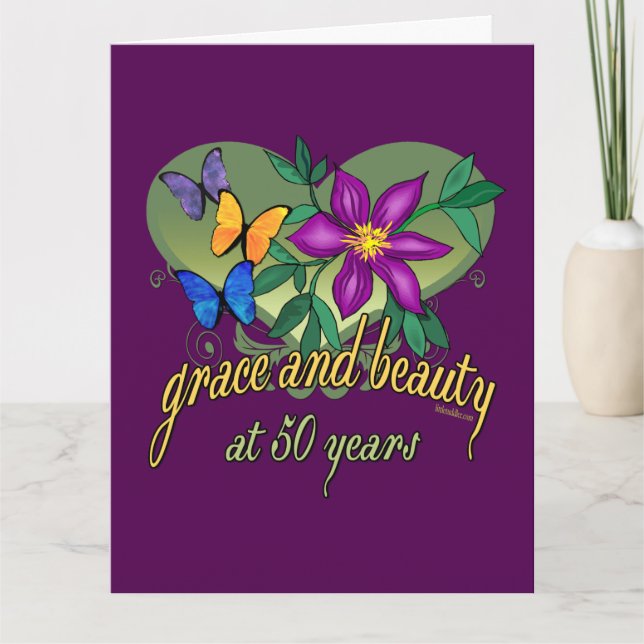 Schönheit und Grace 50. Geburtstag Karte (Vorderseite)