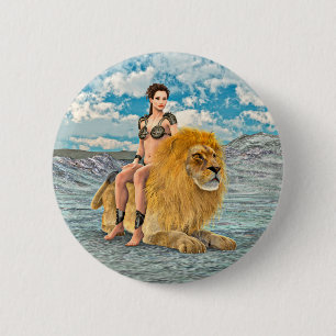 Schönheit und Löwen Button