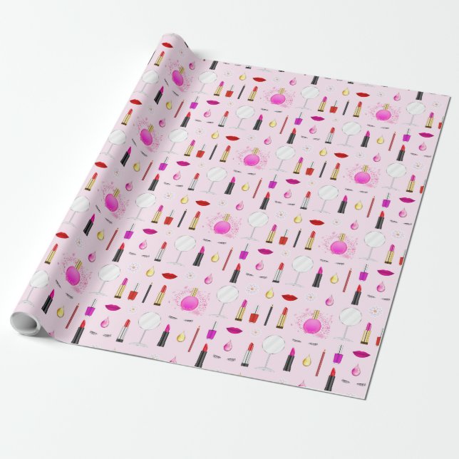 Schönheit und Make-up Geschenkpapier (Ungerollt)