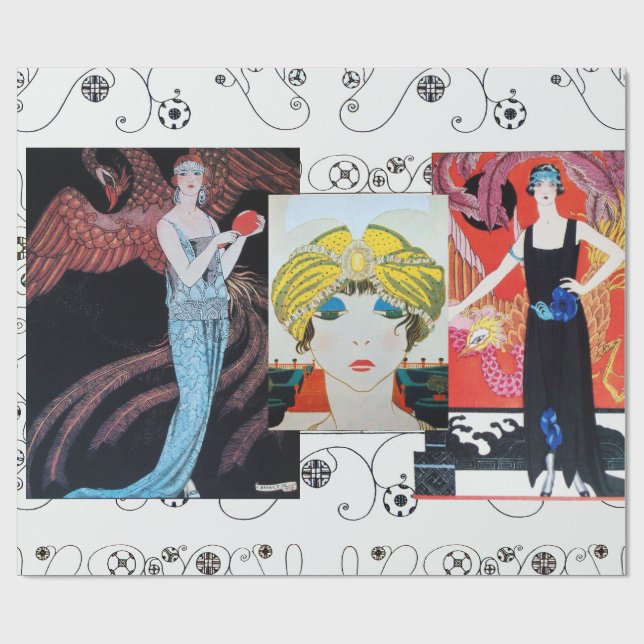 SCHÖNHEIT UND PHOENIX, MODERNER DESIGNER MACHEN KÜ GESCHENKPAPIER (Flach)
