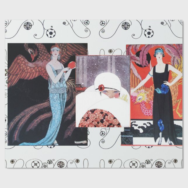 SCHÖNHEIT UND PHOENIX, MODERNER DESIGNER MACHEN KÜ GESCHENKPAPIER (Flach)