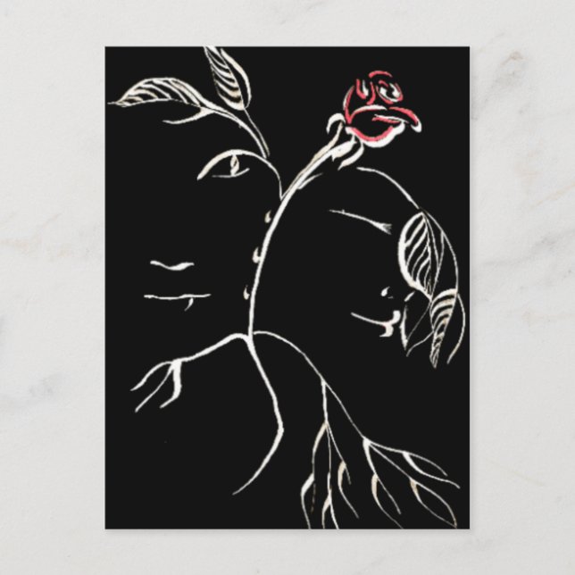 Schönheit und Rose der Tiere Postkarte (Vorderseite)