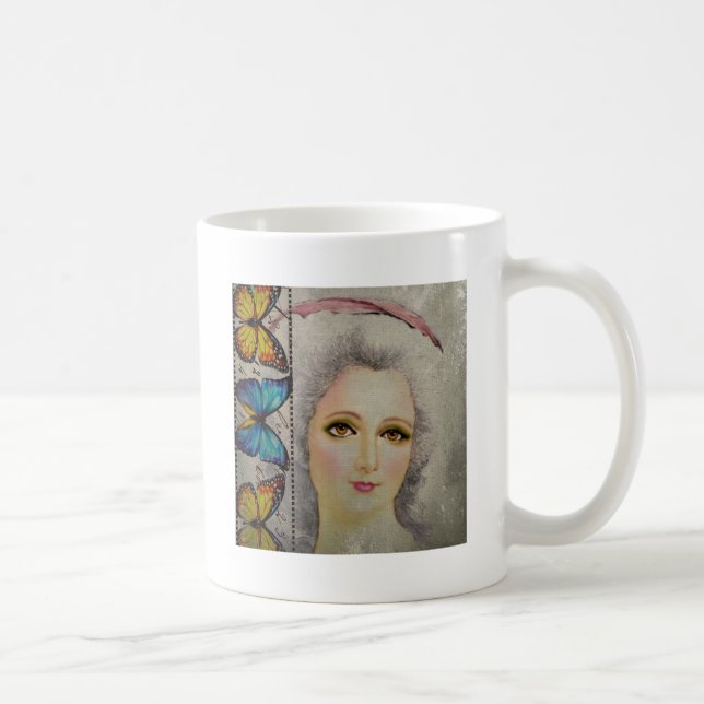 Schönheit und Schmetterlinge Kaffeetasse (Rechts)