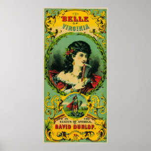 Schönheit von Virginia-Tabak LabelPetersburg, VA Poster