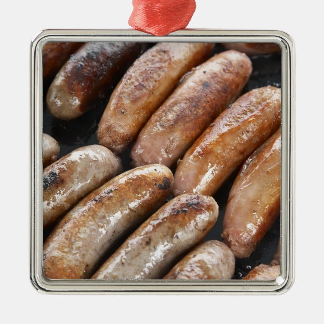 Schönheiten auf dem Barbeque Silbernes Ornament (Vorne)