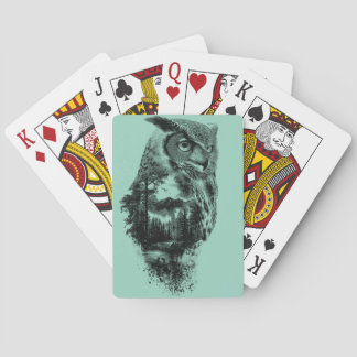 Schönheits-Eule in den Bergen Spielkarten