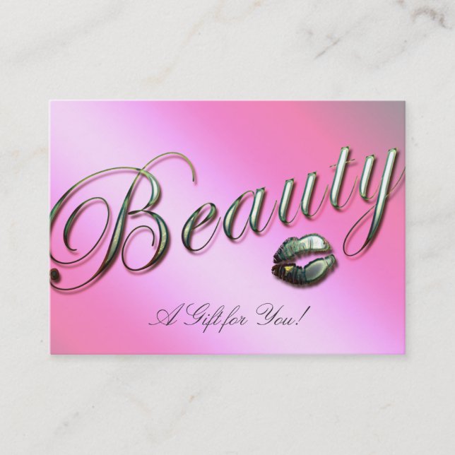 Schönheits-Geschenk-Karten-Salon-Lippensilber-Rosa Rabattkarte (Vorderseite)