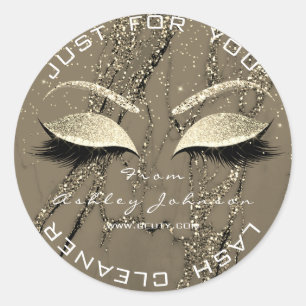 Schönheits-Salon-Glitzer-Marmor-Gold peitscht Runder Aufkleber