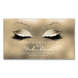 Schönheits-Salon-GoldGlitzer-Adressen-Make-upglas Magnetische Visitenkarte