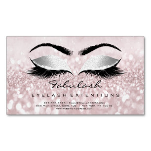 Schönheits-Salon-graue rosa Magnetische Visitenkarte