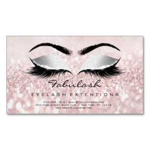 Schönheits-Salon-graue rosa Magnetische Visitenkarte