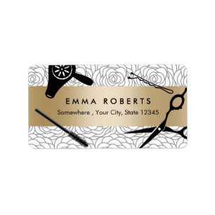 Schönheits-Salon-Vintager Adressaufkleber