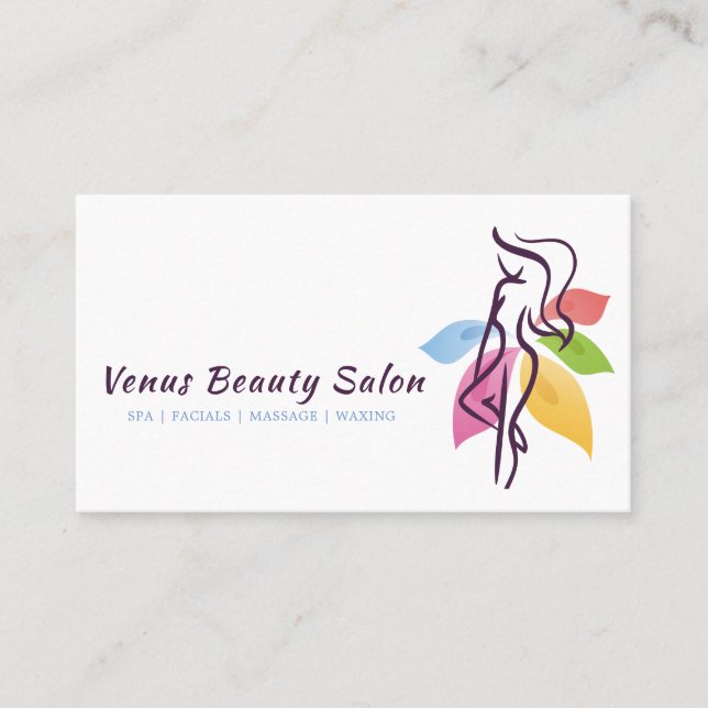 Schönheits-Salon-Wellness-Center-Logo-Entwurf Visitenkarte (Vorderseite)
