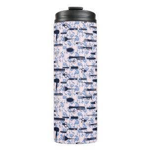 Schönheits-Sorgfalt-blaues Rosen-Muster Thermosbecher