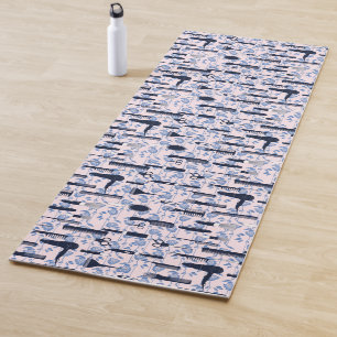 Schönheits-Sorgfalt-blaues Rosen-Muster Yogamatte